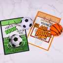 24 Pack Sports Keychain Valentines Cards for Kids School Boys Valentine Classroom Gifts Bulk Fidget Valentines Day Party Favors Stress Balls for Kids Class Gift Exchange