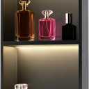 Shower Niche, 24" X 12" Niche for Shower Wall, Bathroom Niches with Waterproof LED Lights, Stainless Steel Recessed Wall Niches No Tile Needed & 2-Tiers, Matte Black