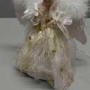 Kurt Adler Ul 10 Light Ivory and Gold Angel Treetop, 12"