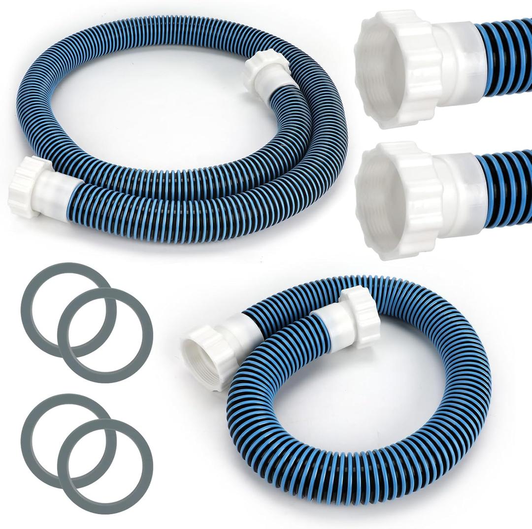 2 Pack 1 1/2 Pool Hose for Above Ground Pools 6ft&3ft Long Pool Pump Replacement Filter Hoses 1.5" EVA Swimming Pool Filter Hose for Filters Pumps, Saltwater Systems and Sand Filters (Blue)