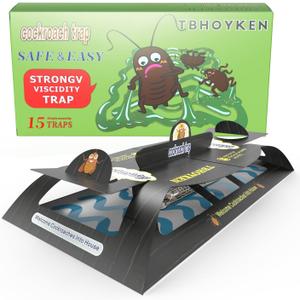 Roach Trap Cockroach Traps Killer Roach Indoor Sticky Glue Bait for Ants Spiders - Child & Pet Friendly  Pack of 15