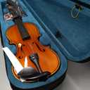 Violin 4/4 Full Size Set, Fiddle Solid Wood for Professional Beginners Adults Acoustic Violin Kit with Brazilwood Bow, Shoulder Rest, Extra strings, Bridge, Rosins, Case(Brown, 4/4)