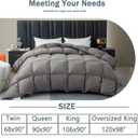 Luxury Down and Down Fiber Comforter, Medium Warmth All Season Duvet Insert, Ultra-Soft 750 Fill - Power Hotel Collection Comforter, Fluffy and Cozy - Queen 90 X 90