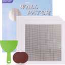 Wall Patch Repair Kit Upgraded Size, 4 Pcs 10 Inch Self Adhesive Pieces Aluminum Drywall Repair Kit, with Its Own Large Squeegee and Scraping, GMingZTong