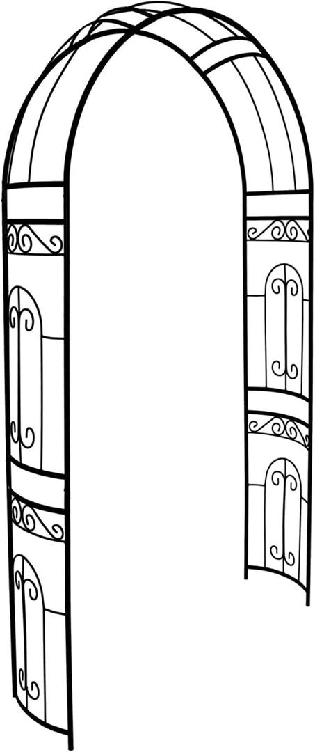 Metal Garden Arbor Wedding Arch 95.3" H x 45" W, Heavy Duty Rustproof Iron Pergola Trellis for Climbing Plants Outdoor Garden Patio Pathway Lawn Ceremony Party Decoration