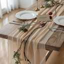 Keketo Deep Beige Cheesecloth Table Runner Rustic Boho Gauze 120 Inch 10 FT Cheese Cloth for Wedding Baby Shower Bridal Shower Birthday Engagement Party Long Sheer Home Decorations