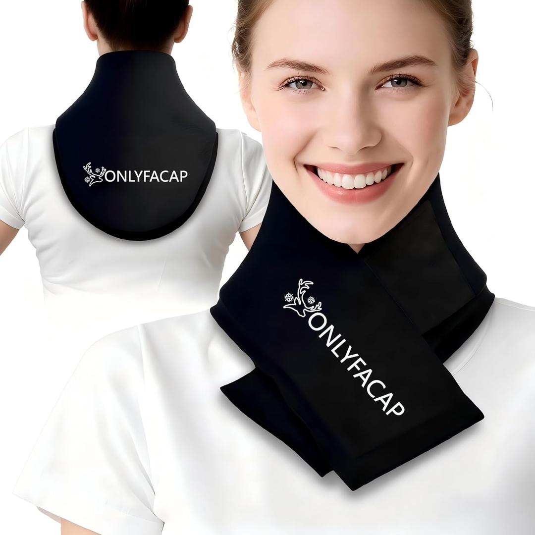 Flexible Neck Ice Pack Wrap, Gel Cold Therapy For Pain Relief | Reusable, Cool Ice Silk, Stays Cold 20 To 30 Mins, Dual Hot & Cold, Hands-Free, Ideas For Tech Neck, Office Workers And Injuries