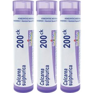 Boiron Calcarea Sulphurica 200ck Homeopathic Medicine for Pustular Acne - Pack of 3 (240 Pellets)