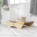 Armarkat Elevated Cozy Pet Hammock for Cats Scratch Resting Sleepy Bed, Natural Beige and Gray, 23.2" L x 5.9" W x 17.3" Th