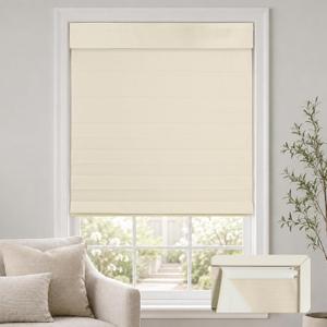HESTIA No Drill Roman Shades for Indoor Windows, Beige, 33" W x 64" H