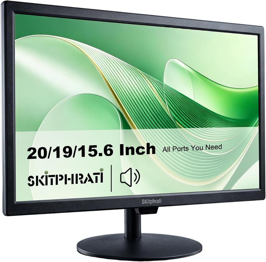 SKitphrati 19 Inch PC & CCTV Monitor, 1440x900, HDMI/VGA/AV/BNC, Speakers