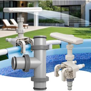 Pool Fountains and 1.5" to 1.5" T-Joint Pool Hose Adapter - Adjustable Pool Waterfall Sprinkler Swimming Pool Frame Attachment