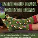 3 x BISOUSOX Mens Funny Soccer Socks, Crazy Silly Mens Dress Socks Game World Cup Novelty Gift for Birthday, Father’s Day