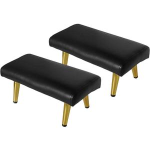Waterproof Stool Foot Rest & Ottoman,1-3Pack,Ergonomic Non-Slip Foot Ring,Universal Replacement for Salon Barber Spa Chairs (Gloden, 2 PCS)