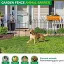 5 Panels Decorative Garden Fence with Gate, 32 in (H) x 10.8 ft (L) Metal Thick Tube No Dig Dog Fence Outdoor for Yard, Rustproof Tall Animal Barrier Fencing, Garden Edging Border for Yard, Patio