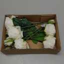 florisso White Austin Rose Faux Flowers - 13 Branches Silk Austin Roses for Home Decor, Wedding Arrangements & Vase Accents (Artificial Floral) (Small), Austin-white