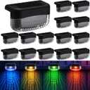 Riakrum 30 Pack Solar Deck Lights Outdoor Color Changing Solar Step Lights Ip65 Waterproof RGB Fence Lamp LED Stair Lamp for Outside Decks Step Stair Fence Yard Patio