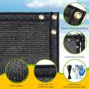 Privacy Fence Screen,with Gloves, 6X50FT Heavy Duty 220GSM 98% Blockage Privacy Screen Fence for Outdoor Wall Garden Yard Backyard (Black)