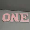 Ufurty Decorative Light-Up Letters, Pink 'ONE' LED Marquee Numbers, 6 Inch, Plastic, Battery Operated