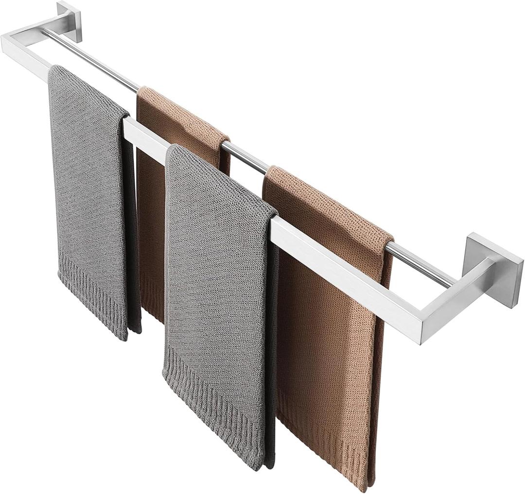 Alise Double Towel Bar, 32" SUS304 Stainless Steel Towel Racks for Bathroom, Long Bathroom Towel Rack Wall Mounted, Heavy Duty Towel Holder, Brushed Nickel