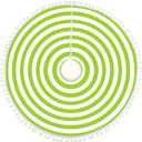 MACTING Christmas Green and White Tree Skirt 30 Inch Small Annual Rings Tree Mat with Pom Poms Little Xmas Tree Cover for Halloween Holiday Indoor Home Party Xmas Decorations