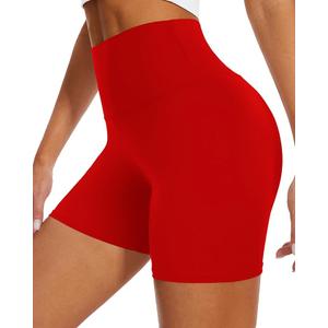 Red Women's Workout Yoga Shorts M, 