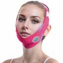 ROWMATE Graphene V-Line Mask Chin Up Mask V Shaped Face Mask Chin strap for sleeping,Jawline Shaper,red,Medium