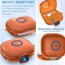 [Upgrade Secure Lock] for Beats Powerbeats Pro 2 2025 Case Cover with Cleaner Kit, AGENTNANO Clear TPU Shockproof Protective Cover with Beats Powerbeats Pro 2 Charging Case with Carabiner-Clear Orange