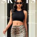 Avidlove Women Mini Skort Skirts Pencil Bodycon Short Skirts Y2k Leopard Print Skorts with Shorts Underneath (Large)