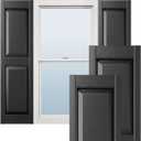 14 3/4"W x 51"H Lifetime Vinyl, Standard Two Equal Panels, Raised Panel Shutters, w/Installation Shutter-Lok's & Matching Screws (Per Pair), Black
