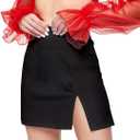 WDIRARA womens Soft (Black, L)