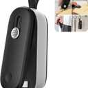 ODSD 2 in 1 Mini Bag Sealer - Heat Seal & Cutter with Lanyard, Portable Handheld Chip Bag Sealer for Snacks, Candies & Food Storage (Batteries Included) (Black/Silver)