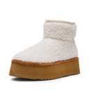 Steve Madden Women's Crue Ankle Platform Boot, Natural, 6