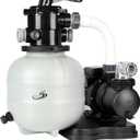2025 UpgradeBlueBay 13" Sand Filter Pump with Timer 1/3HP / 1850GPH for Above Ground Pool up to 8000 Gallon, 7-Way Valve, Easy Installation, Gray