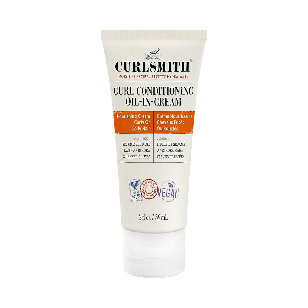 CURLSMITH - Curl Conditioning Oil in Cream - Vegan Leave in Conditioner for Curly and Coily Hair (2 fl oz) 