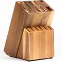 Coninx Acacia Wood Kitchen Knife Block, 15 Slots Holder, Professional Quality Organizer, Secure Stand, Keep Knives Neat & Sharp, Solution for full Drawers, Display Stand for Storage (Standard)
