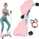 Twisting Waist Machine, Waist Twister Machine with Resistance Bands - 300 lbs Weight Capacity, Noiseless Home Gym for Ab Exercise Foot Massage and Weight Loss, Home Gym Equipment for Women/Men (Pink)