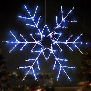 36" Christmas Snowflake Lights LED Silhouette Snowflake Lights Large Folding Window Lighted Snowflake with Twinkling Modes Giant Hanging Yard Decorations for Indoor Outdoor Christmas Party