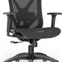 ELABEST Ergonomic Home Office Chair with Headrest,T23 Executive Chair with Mesh Backrest, Adjustable Lumbar Support, Tilt Function, Task Chair with 3-D Armrests, Big and Tall, Black