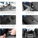 JEYODA Car Suede Seat Organizer High-capacity Seat Back Pouch Central Storage for Pickup SUVs Double-sided Tissue Storage Handbag Holder Car Accessories (Black)