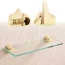 2 x 2-Pack Glass Clamp, Cucumis Adjustable Bright Zinc Alloy Glass Clip Clamp for Shower, Bathroom, Kitchen & Staircase Handrail (Gold)