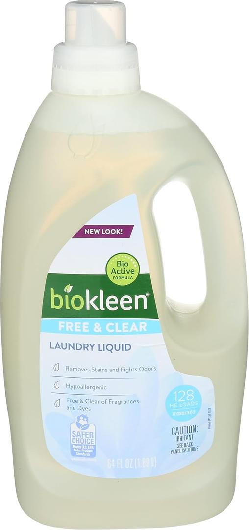 biokleen, Laundry Liquid, Free & Clear, 64 oz