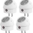 DEWENWILS Plug in Night Lights into Wall, Dusk to Dawn Sensor, 360 Rotating, Directional LED Nightlights for Kids, Nursy, Hallway, Bathroom, Bedroom, 5000K Daylight, UL Listed, 4 Pack (Cool White Light)