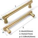 khtumeware 2 Pack 6 Inch(152mm) Champagne Bronze Kitchen Cabinet Handles Warm Brass Cabinet Pulls Gold Kitchen Cabinet Hardware for Cupboard Drawer Pulls Dresser Handle