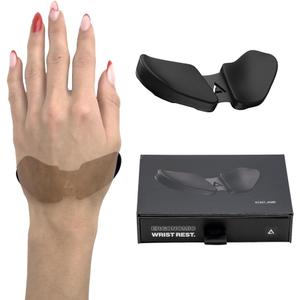 DELTAHUB Carpio 2.0 - Left-Handed Truly Ergonomic Wrist Rest for Mouse, Carpal Tunnel Support, Pain Relief, Anti-Fatigue, Easy Glide, Sleek, Office Computer, Laptop, Gaming - Small, Black