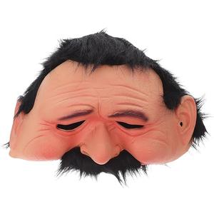 LOGOFUN Realistic Old Man Latex Mask for Halloween Cosplay Scary Elderly Face Headgear Party Carnival Costume Accessories