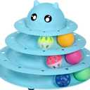 UPSKY Cat Toy Roller 3-Level Turntable Cat Toys Balls with Six Colorful Balls Interactive Kitten Fun Mental Physical Exercise Puzzle Kitten Toys