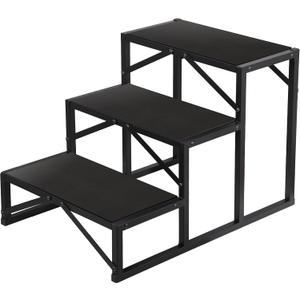 3-Step Heavy Duty Hot Tub Step, 500LBS Capacity, 24″ High with Non-Slip Pad & Powder-Coated Steel, Tool-Assisted Easy Assembly for Spa, Pool, RV, Indoor/Outdoor Use