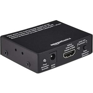 Basics 4K HDMI to HDMI and Audio Extractor Converter with SPDIF, Stereo Audio Output, Toslink Optical Audio for Apple TV, Fire TV, Fire Stick, BluRay Players, Black