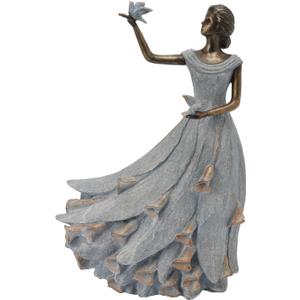 DiliComing Fairy Garden Statue Outdoor - 16 Inch Lady Figurine Yard Gift, 11 x 7 x 16 inches